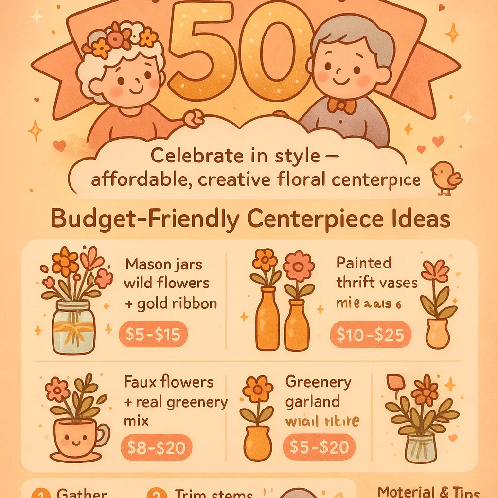 50th anniversary floral centerpieces - Anniversary