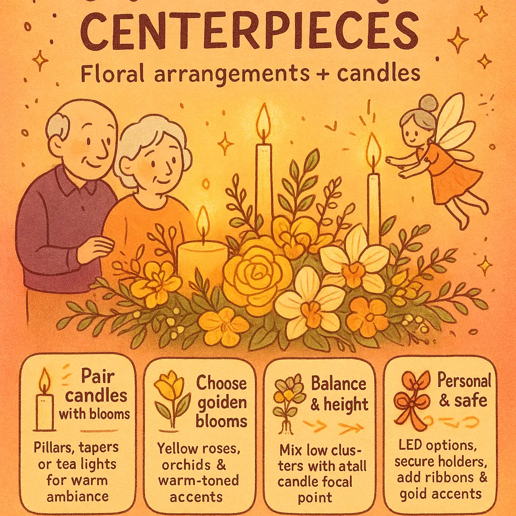 50th anniversary floral centerpieces - Arrangements