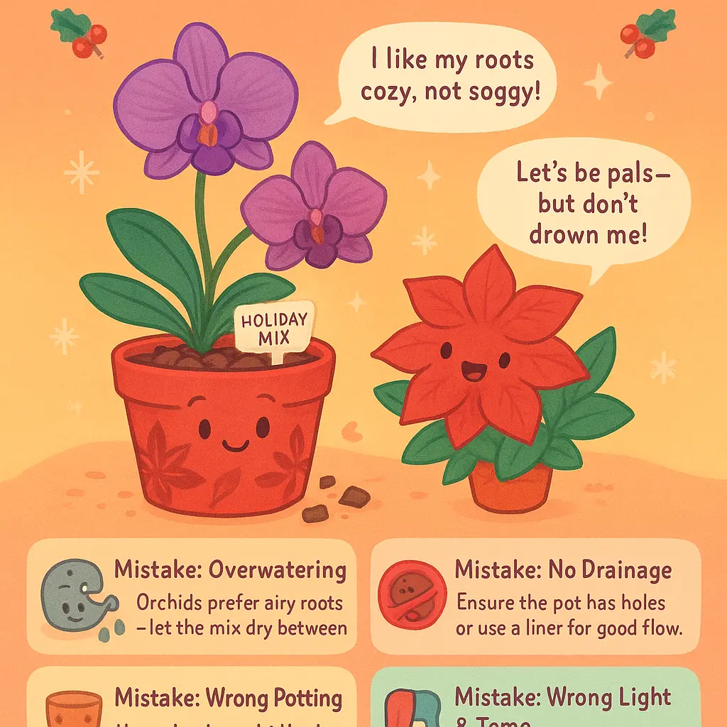 poinsetta pot - Orchid