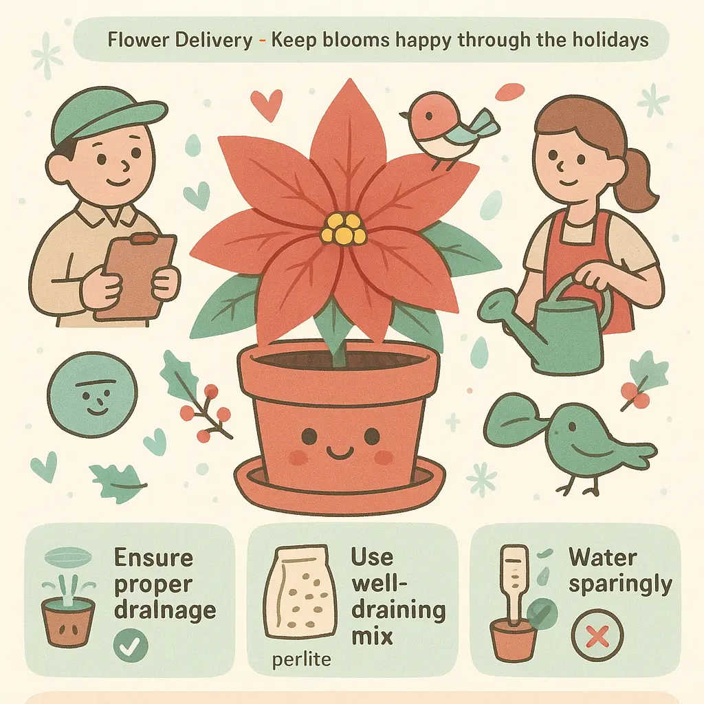 poinsetta pot - Delivery