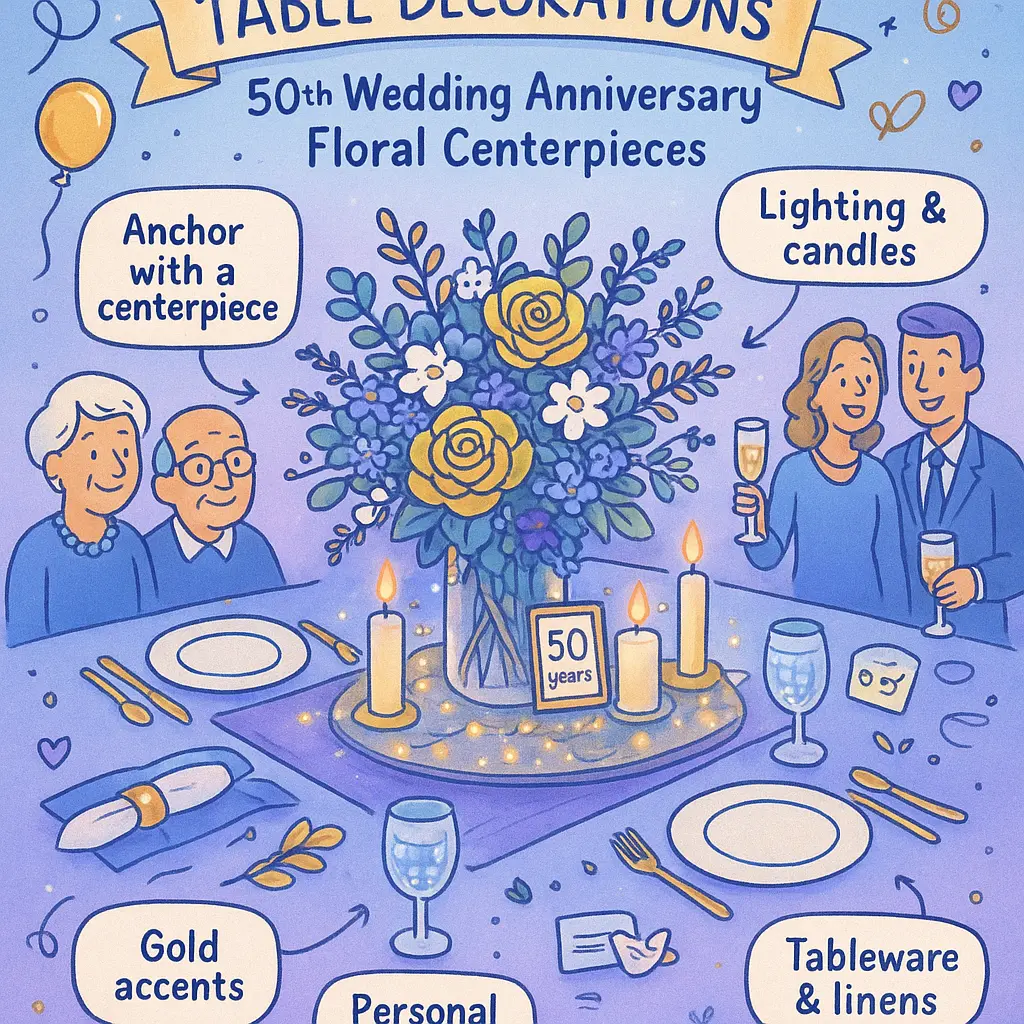 50th anniversary floral centerpieces - Decorations
